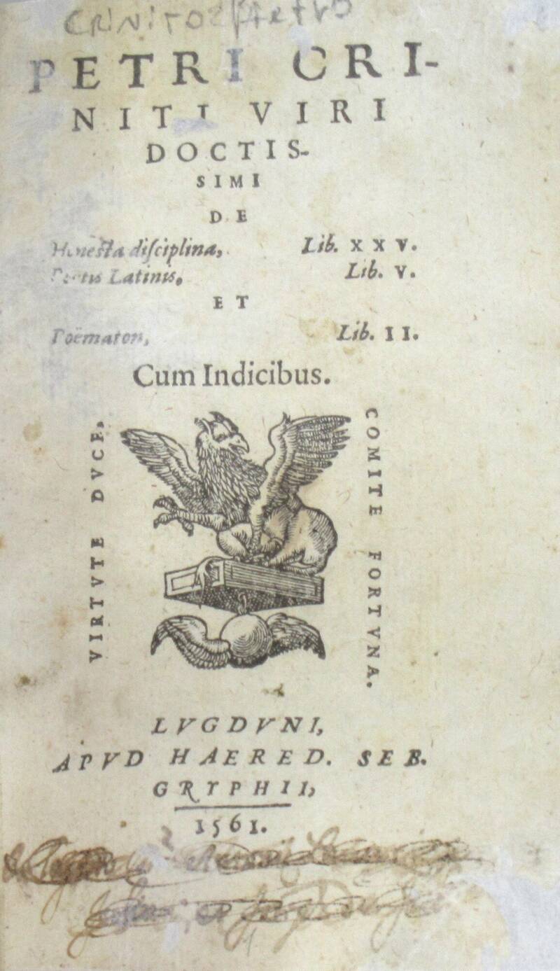 De honesta disciplina, Lib. XXV. Poetis Latinis, Lib.V et Poematuom, Lib.II. De honesta disciplina, Lib. XXV. Poetis Latinis, Lib.V et Poematuom, Lib.II.