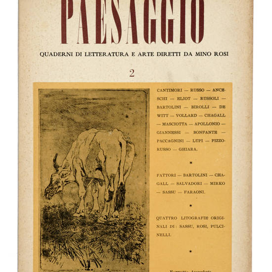 PAESAGGIO. Quaderni di letteratura e arte diretti da Mino Rosi.