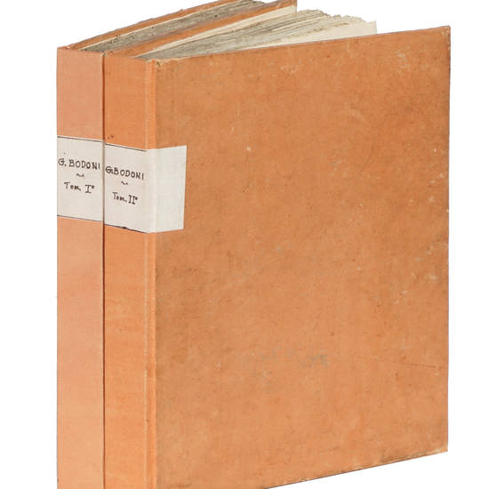 Vita/ Del Cavaliere/ Giambattista/ Bodoni/ Tipografo Italiano/ E/ Catalogo/ Cronologico/ Delle Sue Edizioni./ Tomo I./(-II).