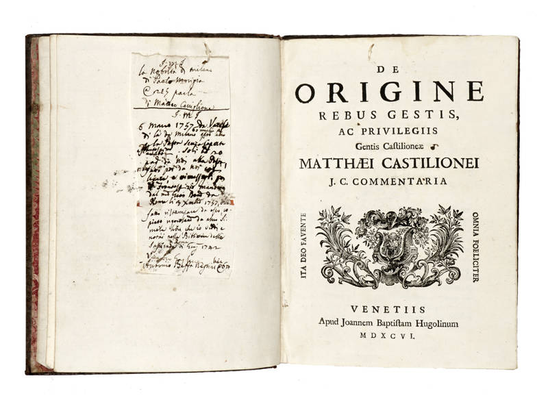 De origine rebus ac privilegiis gentis Castilionae. Commentaria. De origine rebus ac privilegiis gentis Castilionae. Commentaria.