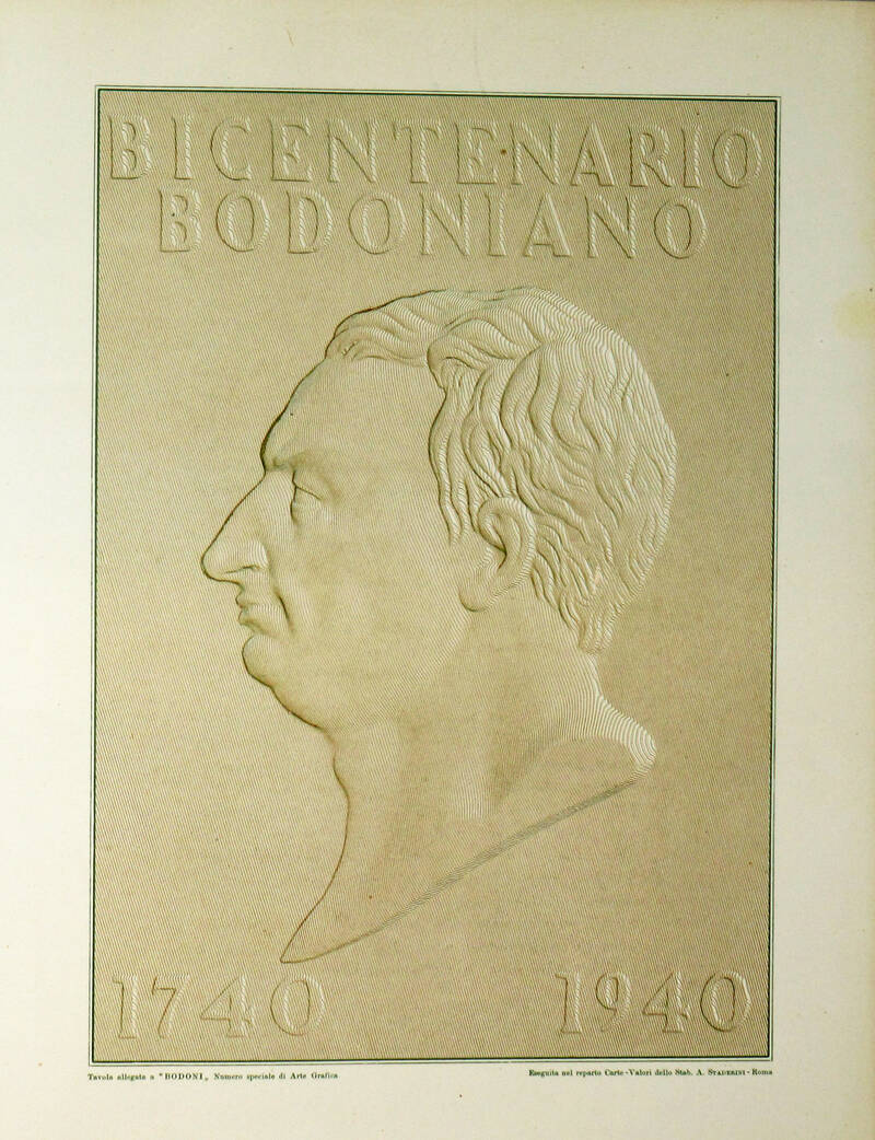 Bodoni. Pubblicazione d'arte grafica edita in occasione delle manifestazioni parmensi. Bodoni. Pubblicazione d'arte grafica edita in occasione delle manifestazioni parmensi.