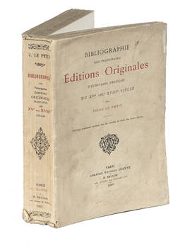 Bibliographie des principales éditions originales d'ecrivains français du XVe au XVIIIe siècle...Ouvrage contenant environ 300 fac-similés de titres des livres décrits.