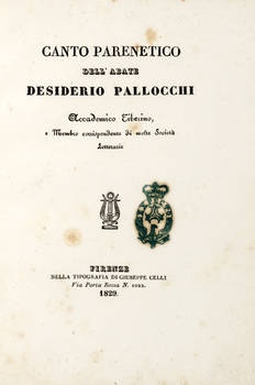 Canto Parenetico dell'Abate Desiderio Pallocchi.