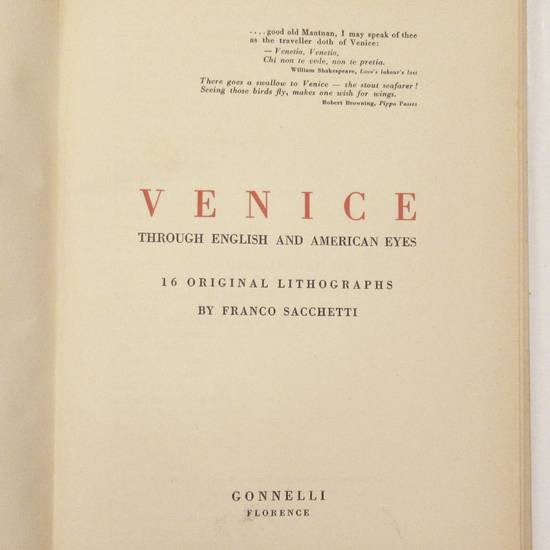 VENICE. Through English and American Eyes. 16 original Lithographs.