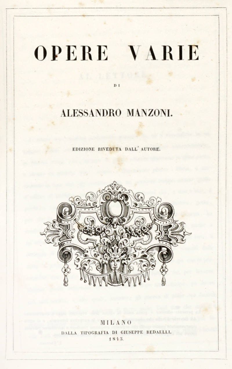 Opere Varie. Edizione riveduta dall'autore.