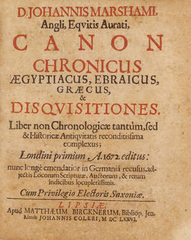 Canon chronicus Aegyptiacus, Ebraicus, Graecus, & Disquisitiones...