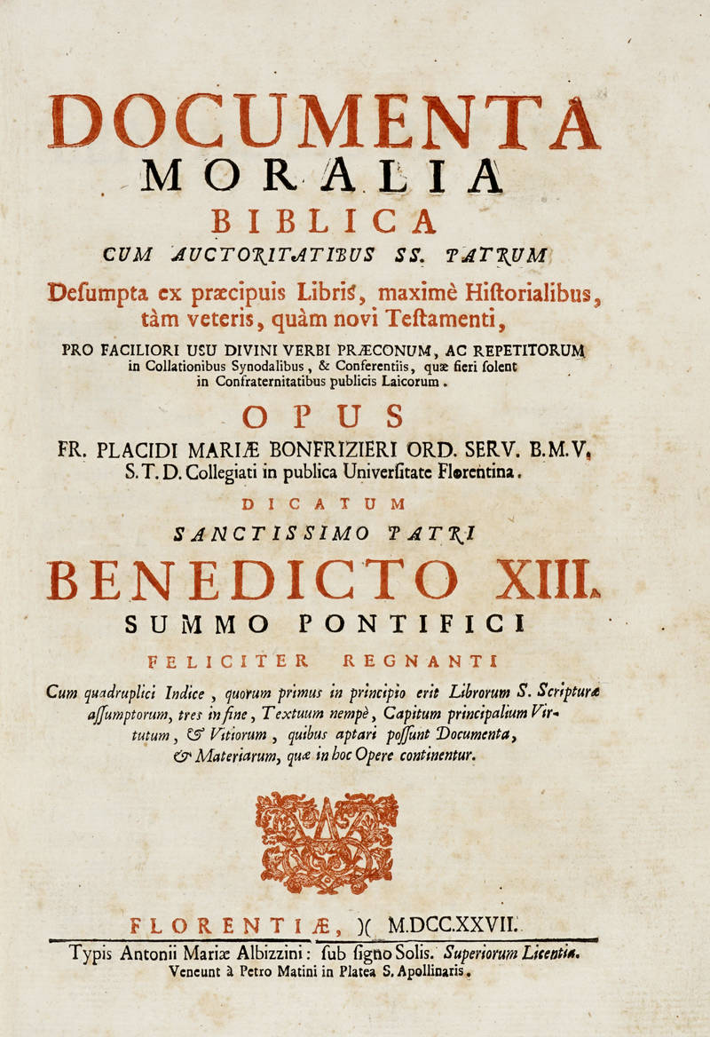 Documenta moralia biblica cum auctoritatibus SS. Petrum desumpta ex praecipuis libris, maxime historialibus, tam veteris, quam novi Testamenti... Documenta moralia biblica cum auctoritatibus SS. Petrum desumpta ex praecipuis libris, maxime historialibus, tam veteris, quam novi Testamenti...