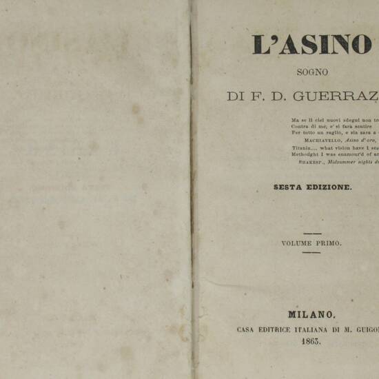 L'Asino. Sogno. Sesta edizione.