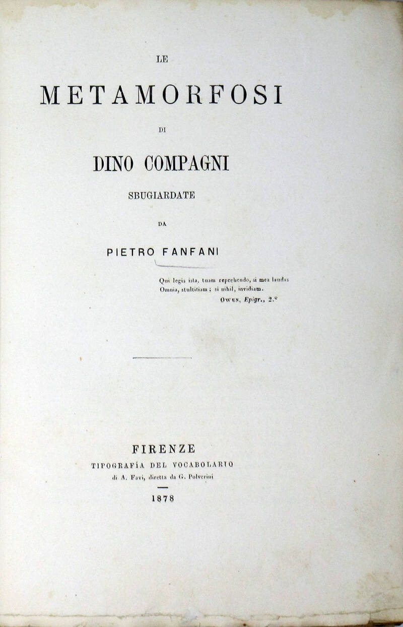 Le metamorfosi di Dino Compagni sbugiardate da P.F.