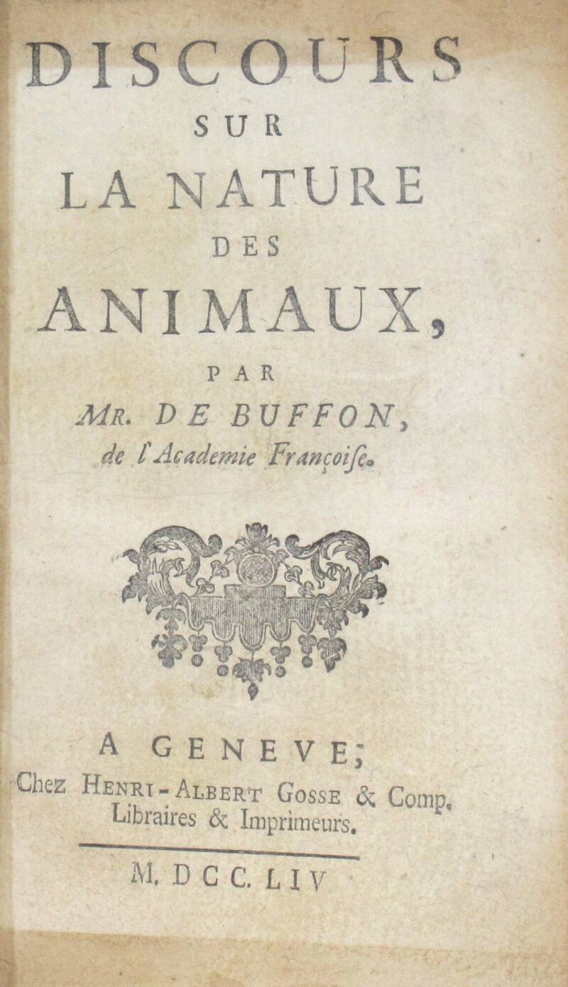 Discours sur la nature des animaux.