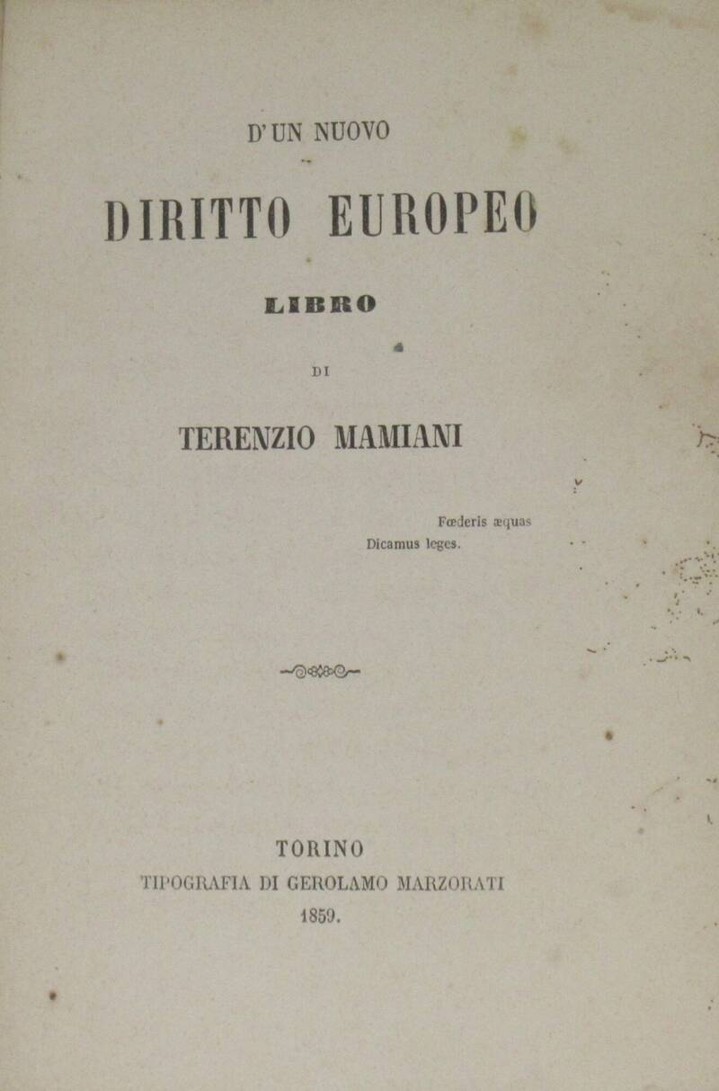 D'un nuovo diritto europeo... D'un nuovo diritto europeo...