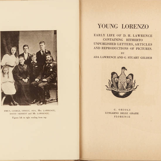 Young Lorenzo. Early Life of D.H. Lawrence containing hitherto unpublished letters, articles and reproductions of pictures.