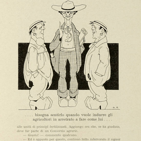 I concimi chimici. Biblioteca Popolare Agraria, 1912. In -8° (mm 240x170). Pagine 16. Brossura editoriale originale con illustrazione di Rubino. 