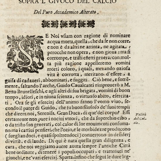 Discorso sopra il giuoco del Calcio Fiorentino....Ed ora nuovamente ristampato coll'aggiunta de' capitoli del medesimo giuoco....