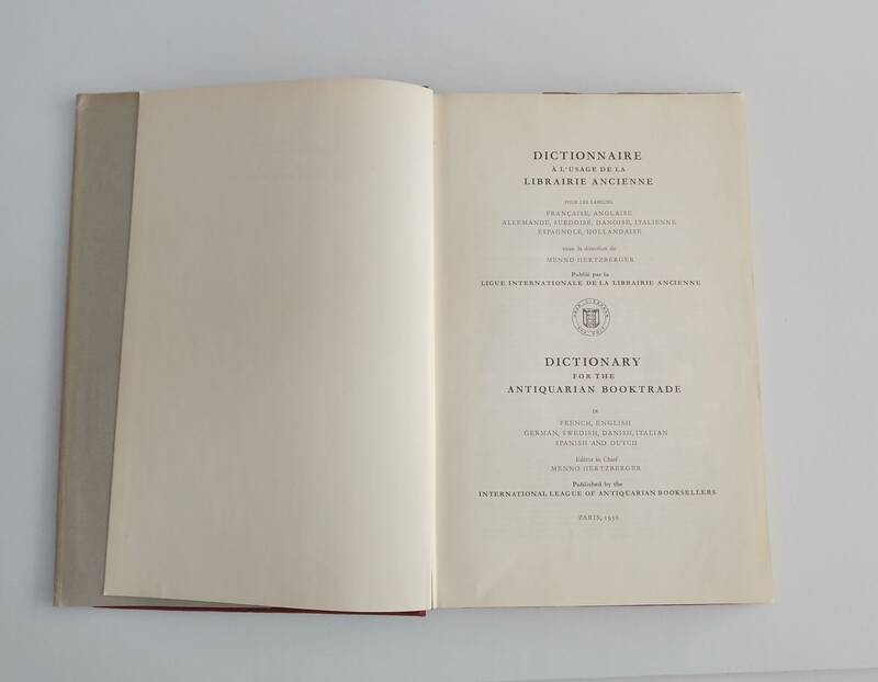 Dictionnaire à l'Usage de la Librairie Ancienne pour les Langues Francois, Suédoise, Danoise, Italienne, Espagnole, Hollandaise...