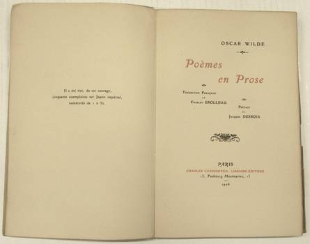 Poèmes en prose. Traduction française de Charles Grolleau.