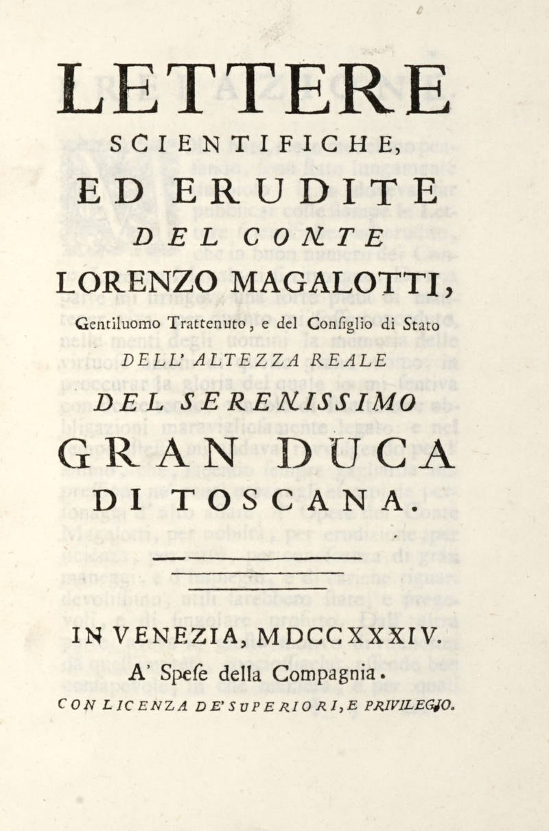 Lettere scientifiche, ed erudite.