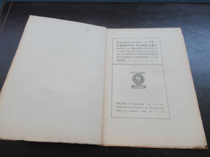 Commemorazione di Severino Ferrari letta...il 24 Gennaio 1906 nell'Aula Magna del Istituto Superiore di Magistero Femminile in Firenze. Commemorazione di Severino Ferrari letta...il 24 Gennaio 1906 nell'Aula Magna del Istituto Superiore di Magistero Femminile in Firenze.
