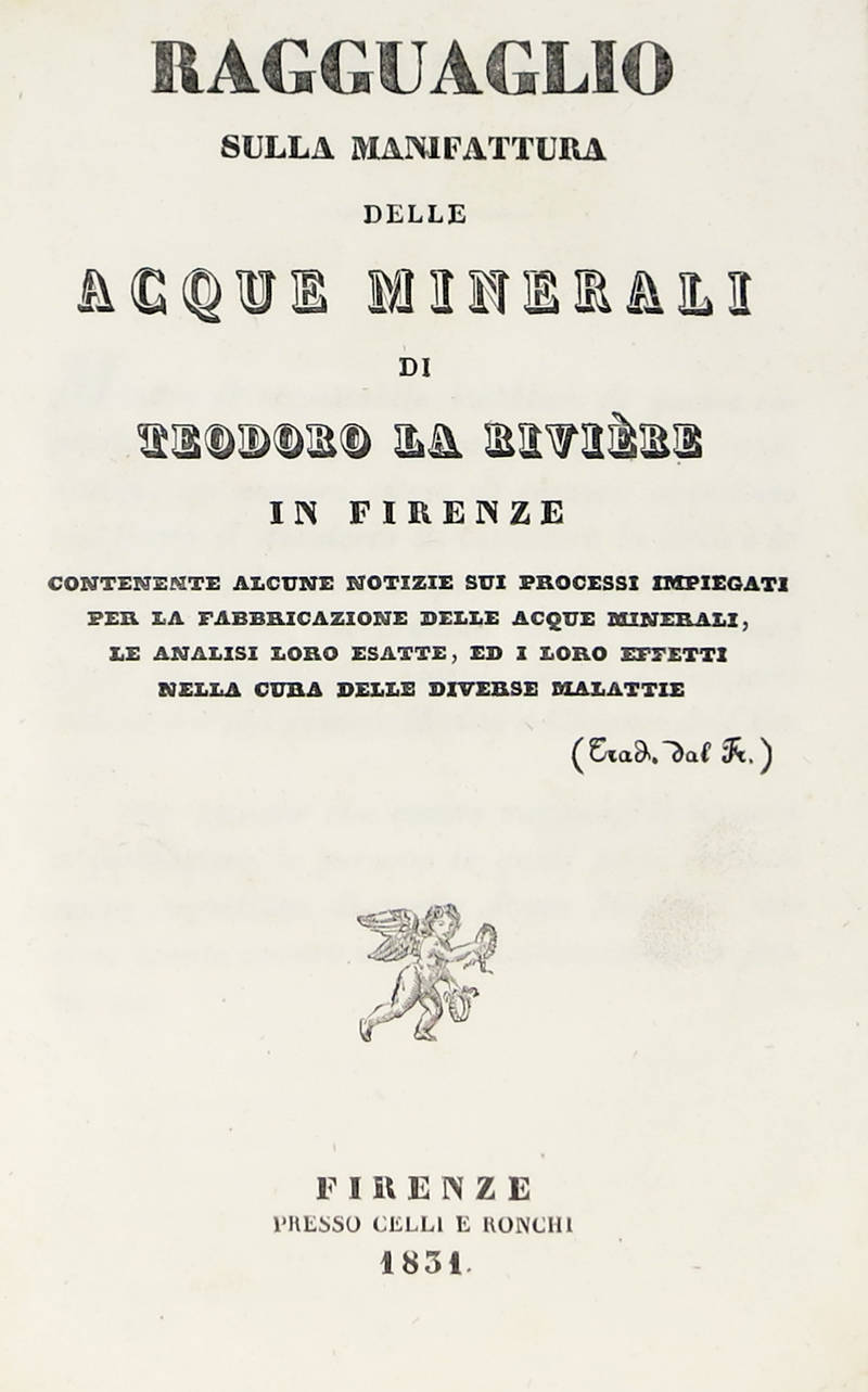 Ragguaglio sulla manifattura delle acque minerali in Firenze...