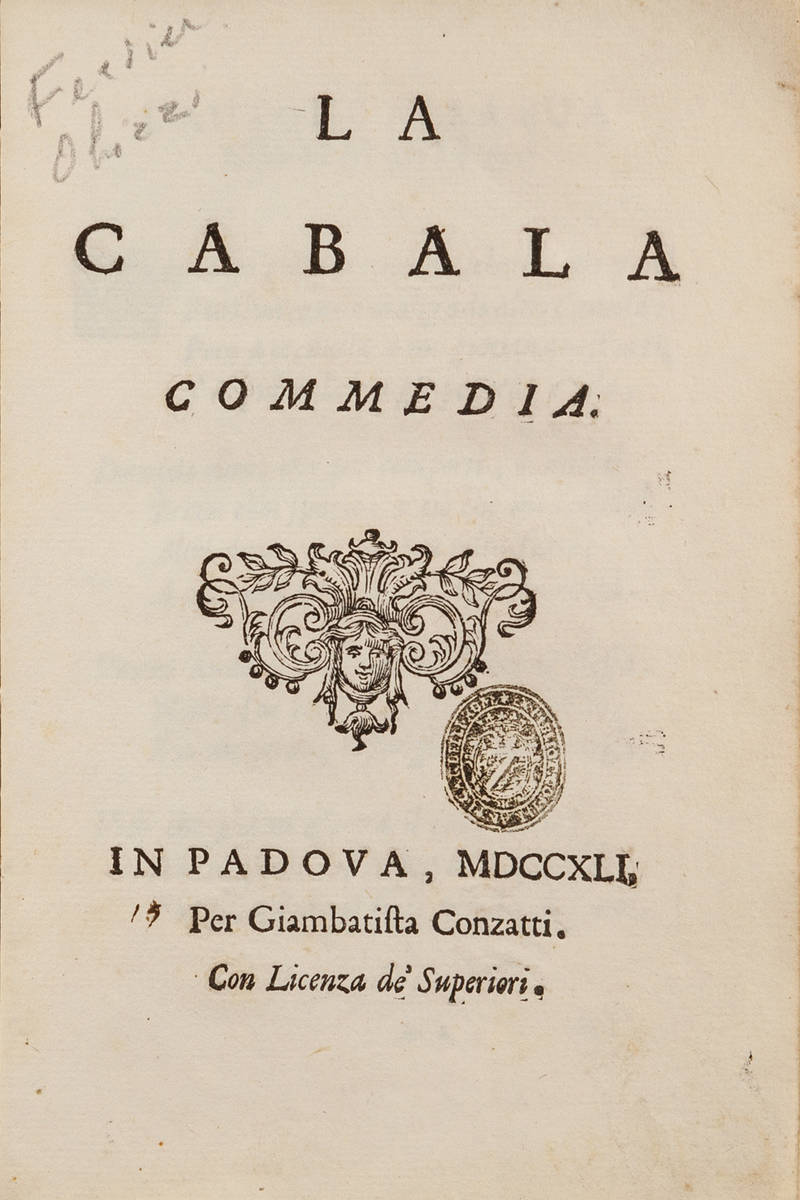 La Cabala. Commedia. La Cabala. Commedia.