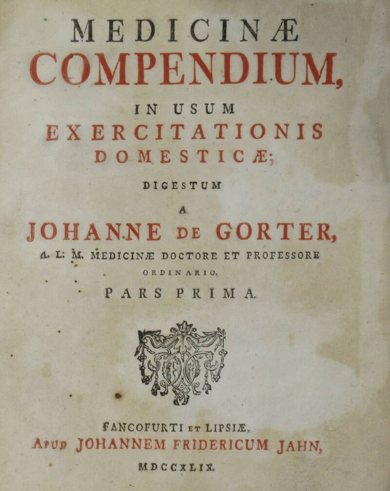 Medicinae compendium, in usum exercitationis domesticae... Medicinae compendium, in usum exercitationis domesticae...