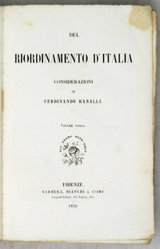 Del riordinamento d'Italia. Considerazioni.