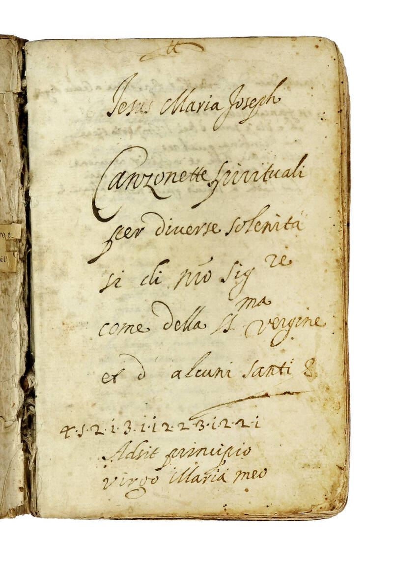 Canzonette spirituali per diverse solennità sì di Nostro Signore come della Santissima Vergine et d'alcuni Santi. Canzonette spirituali per diverse solennità sì di Nostro Signore come della Santissima Vergine et d'alcuni Santi.