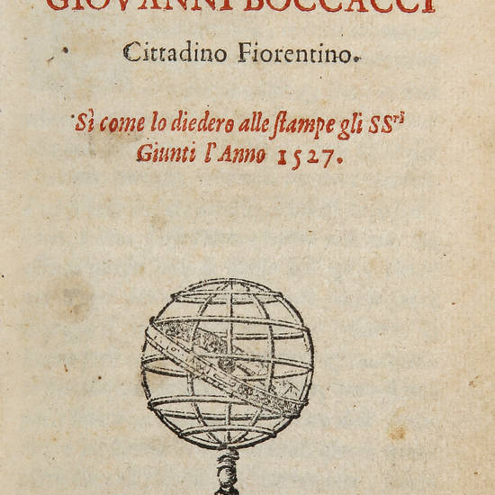 Il Decameron di Messer Giovanni Boccacci cittadino fiorentino, si come lo diedero alle stampe gli SS.ri Giunti l'Anno 1527.