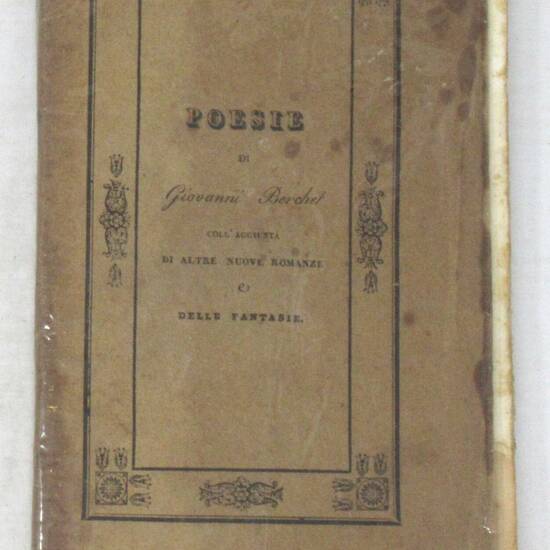 Poesie. Quarta edizione riveduta dall'Autore coll'Aggiunta di altre nuove romanze e delle fantasie.