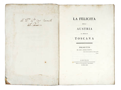 La felicità dell'Austria e della Toscana. Poemetto.