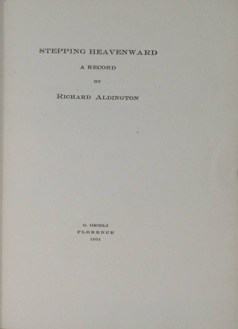 Stepping Heavenward a record. Stepping Heavenward a record.