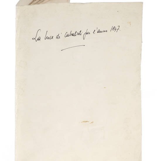 LUCE (LA) de' Cabalisti per l'anno 1847.