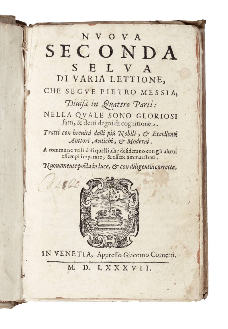 Nuova Seconda Selva di varia tettione, che segue Pietro Messia, divisa in quattro parti...