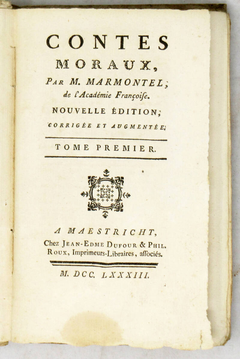 Contes moraux. Nouvelle édition, corrigée et augmentée. Contes moraux. Nouvelle édition, corrigée et augmentée.