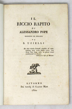 Il Riccio Rapito. Tradotto in Italiano da S. Uzielli.