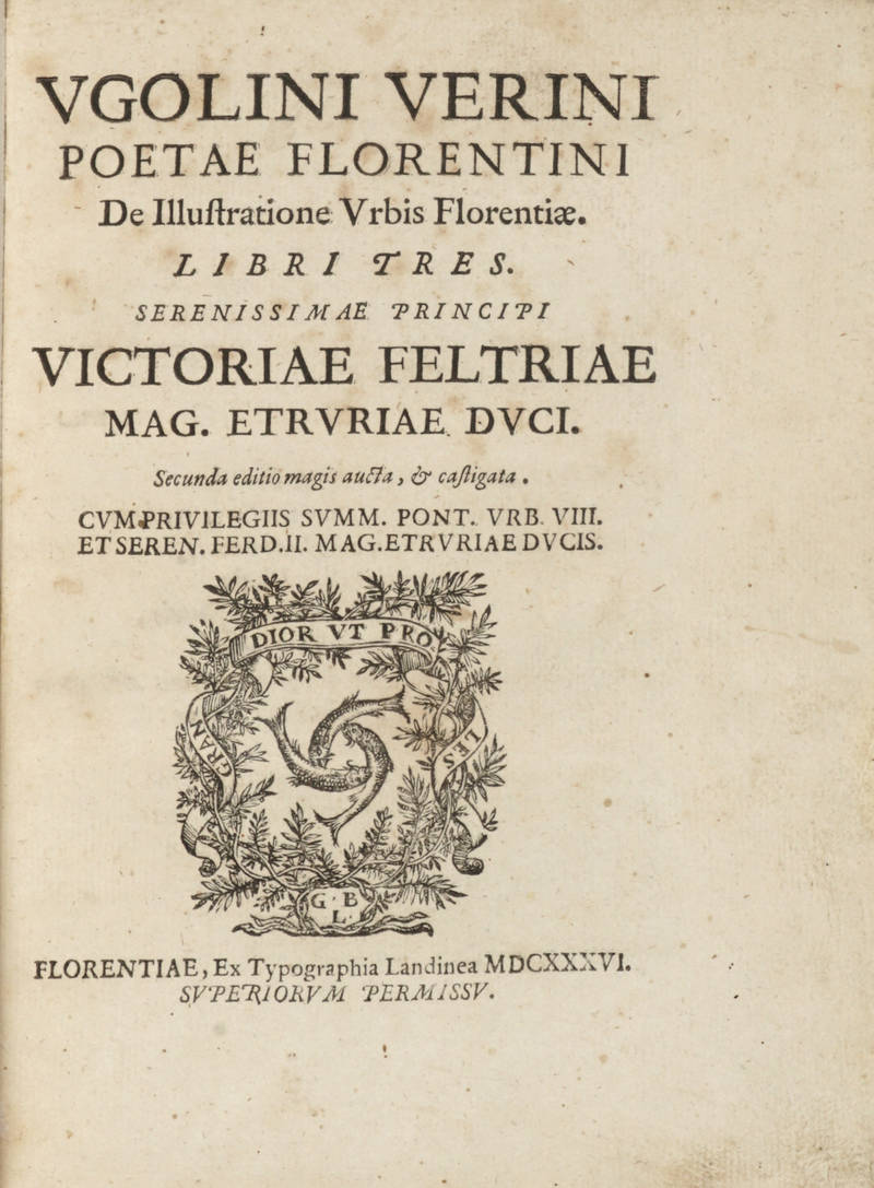 De Illustratione urbis Florentiae libri tres...Secunda editio...