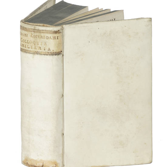 Desiderii Erasmi Roterodami. Colloquia familiaria, ex Recensione & cum Notis perpetuis Petri Rabi...Accedunt Ejusdem Erasmi Conflictus Thaliae & Barbariei, Apologia & Utilitas Colloquiorum, nec non Laus Morias. (UNITOVI:) Moriae encomium (in greco), sive