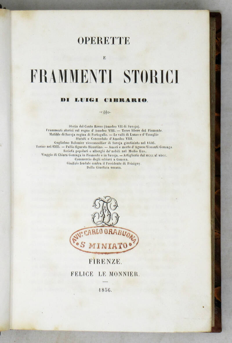 Operette e frammenti storici. Operette e frammenti storici.