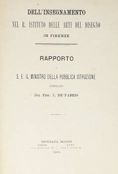 Dell'insegnamento nel R. Istituto delle Arti del disegno in Firenze. Rapporto a S.E. il Ministro della Pubblica Istruzione.