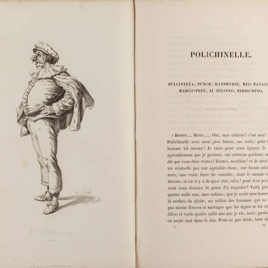 Masques et bouffons (comédie italienne). Texte et dessins par Maurice Sand gravures par A. Manceau preface par George Sand.