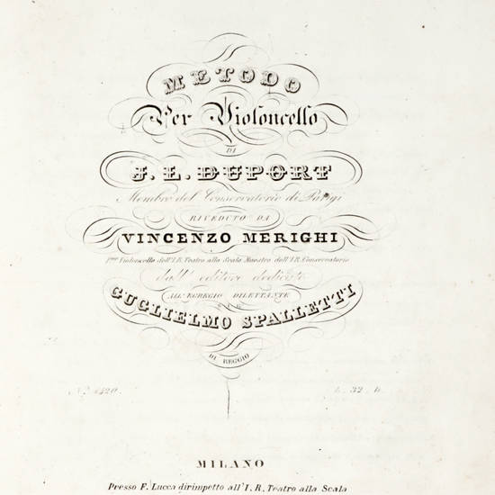 Metodo per Violoncello..., riveduto da Vincenzo Merighi...