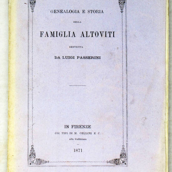 Genealogia e storia della famiglia Altoviti.