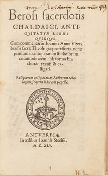 Antiquitatum libri quinque, cum commenariis Ioannis Annii Viterbensis...