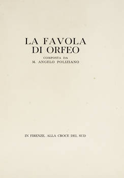 La Favola di Orfeo, composta da M. Angelo Poliziano.