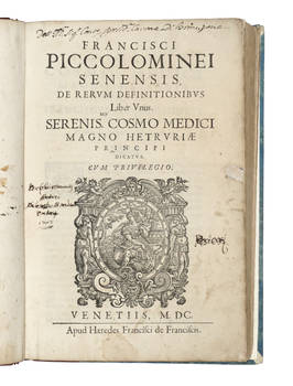 De Rerum Definitionibus Liber Unus. Serenis.mo Cosmo Medici... dicatus.