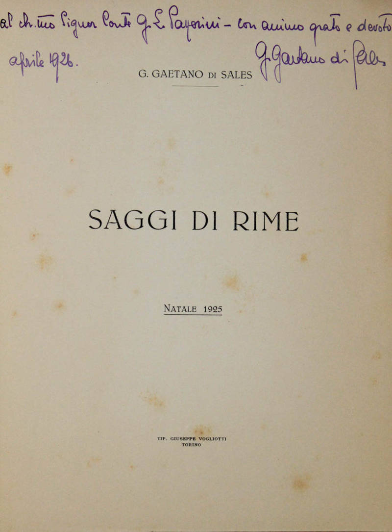 Saggi di rime.