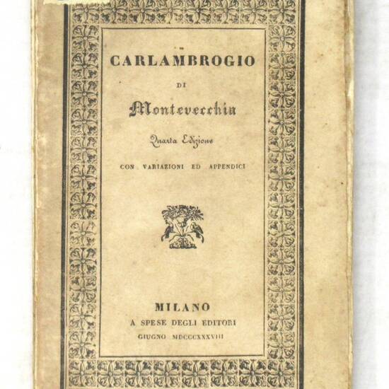 Carlambrogio di Montevecchia. Quarta edizione con variazioni ed appendici.