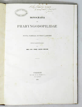 Monografia dei pharyngodopilidae, nuova famiglia di pesci labroidi...
