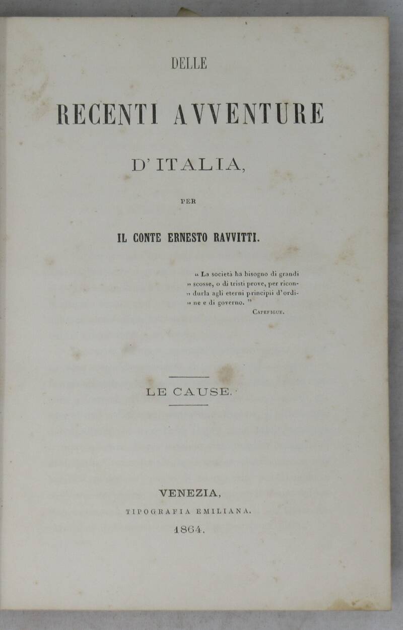 Delle recenti avventure d'Italia. Delle recenti avventure d'Italia.