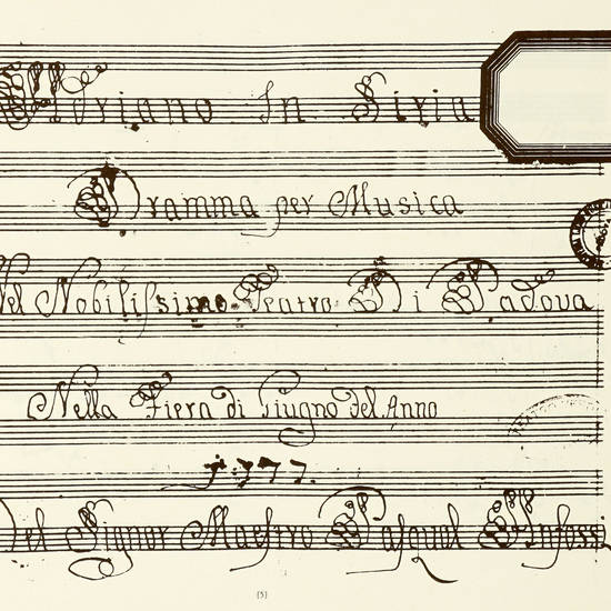 Adriano in Siria. Partitura dell'opera in facsimile. Edizione del Libretto. Saggio introduttivo a cura Jacques Joly.